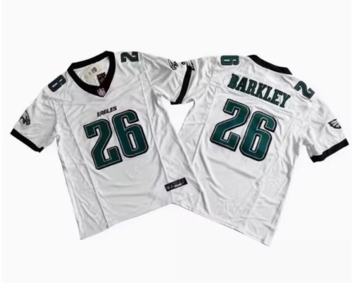 Youth Eagles BARKLEY 26 White NFL Jersey Child Shirt