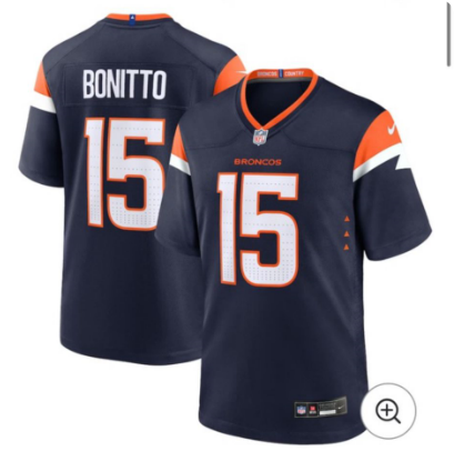 Men's Nik Bonitto Navy Denver Broncos Alternnate Game Jersey