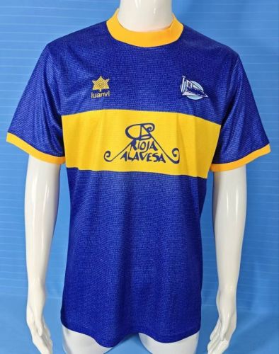 Retro Jersey 2000-2001 Deportivo Alaves UEFA Cup Final Blue Soccer Jersey Vintage Football Shirt