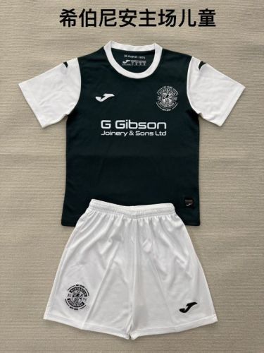 Youth Uniform Kids Kit 2025-2026 Hibernian Home Soccer Jersey Shorts Child Football Set