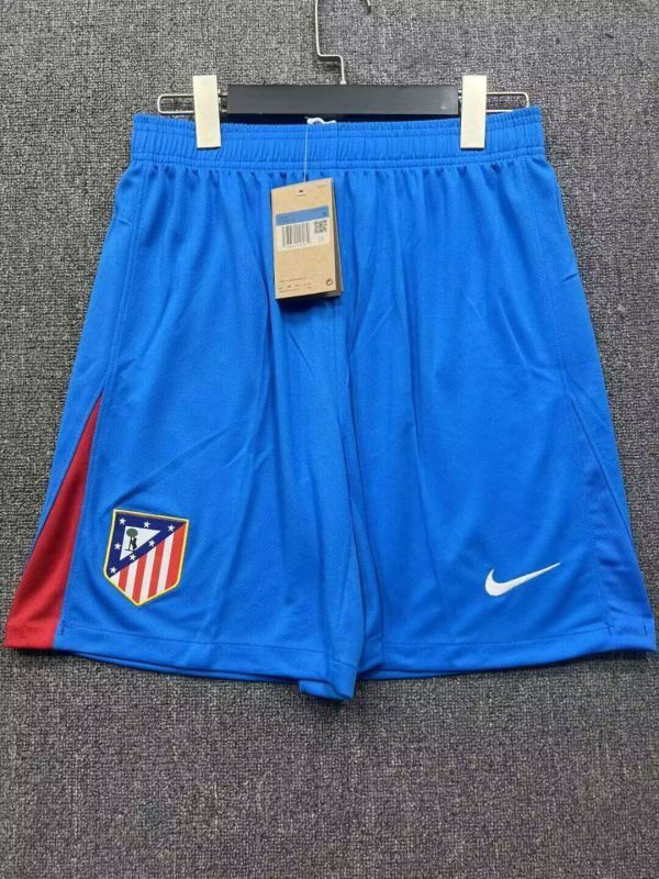 Fan Version 2025-2026 Atletico Madrid Away Blue Soccer Shorts Football Shorts