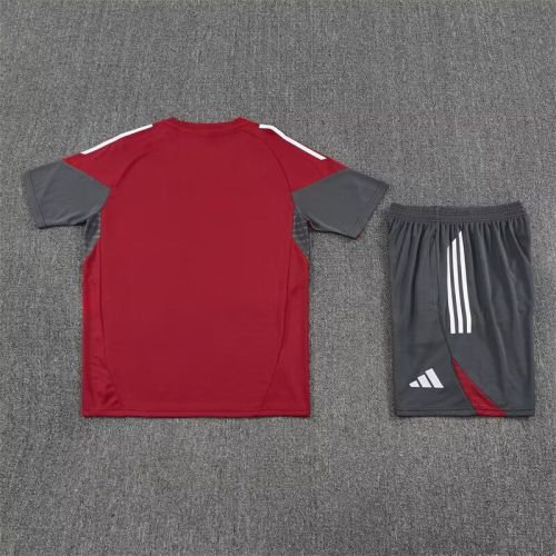 Adult Uniform 2025-2026 Arsenal Red/Grey Soccer Training Jersey and Shorts Football Kits