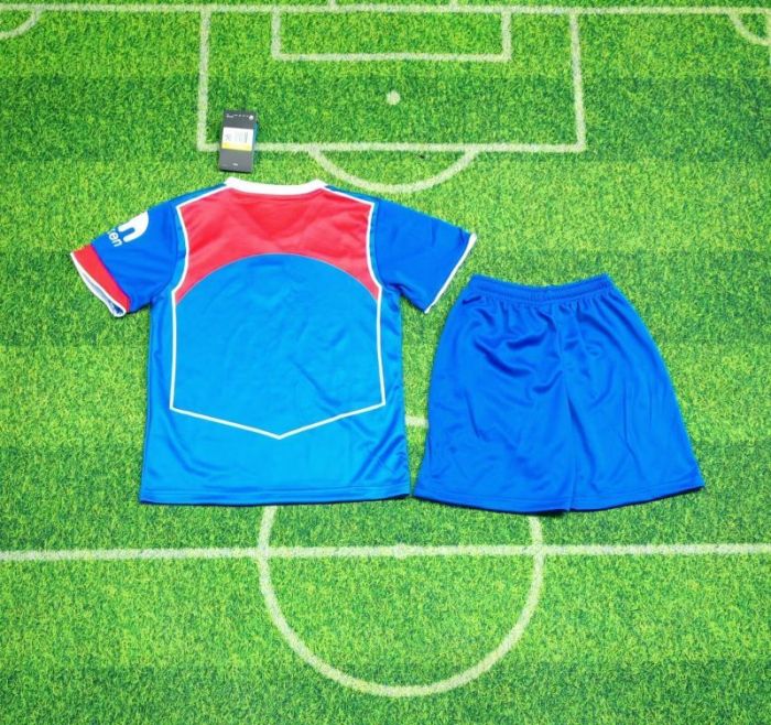 Youth Uniform Kids Kit 2025-2026 Atletico Madrid Third Away Blue Soccer Jersey Shorts Child Football Set