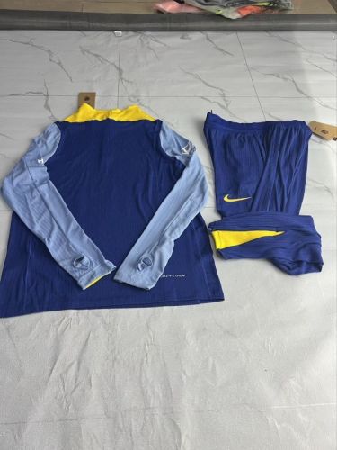 2025-2026 Atletico Madrid Dark Blue Soccer Training Sweater and Pants Football Kit