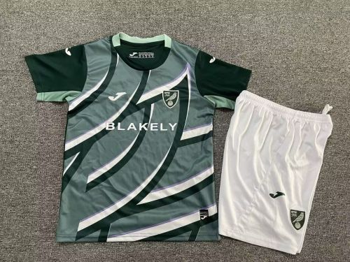 Youth Uniform Kids Kit 2025-2026 Norwich City Away Soccer Jersey Shorts Child Football Set