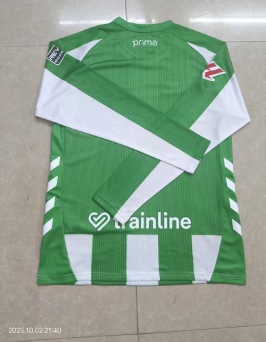 with LALIGA Patch Long Sleeve 2025-2026 Real Betis Home Soccer Jersey LS Football Shirt