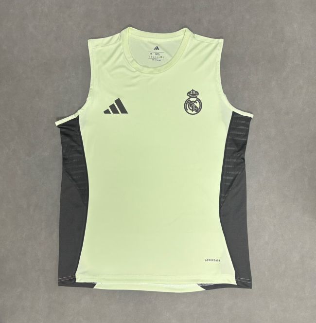 Fans Version 2025-2026 Real Madrid Green/Grey Soccer Training Vest Real Football Shirt