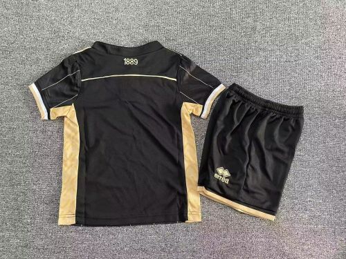 Youth Uniform Kids Kit Sheffield United 2025-2026 Black Goalkeeper Soccer Jersey Shorts Child Football Set