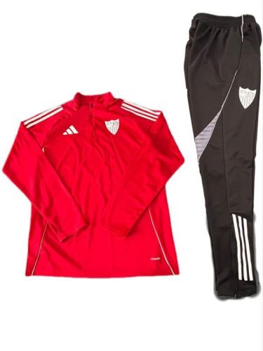 2025-2026 Sevilla Red Soccer Training Sweater and Pants Football Kit