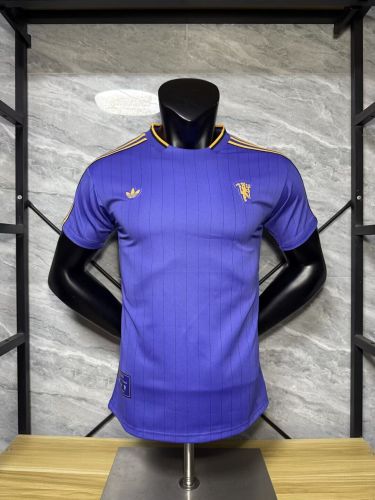 Player Version 2025-2026 Manchester United Purple Icon Soccer Casual Shirt