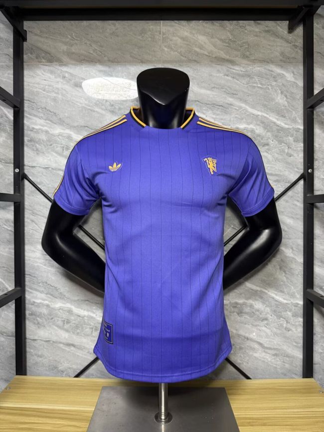 Player Version 2025-2026 Manchester United Purple Icon Soccer Casual Shirt