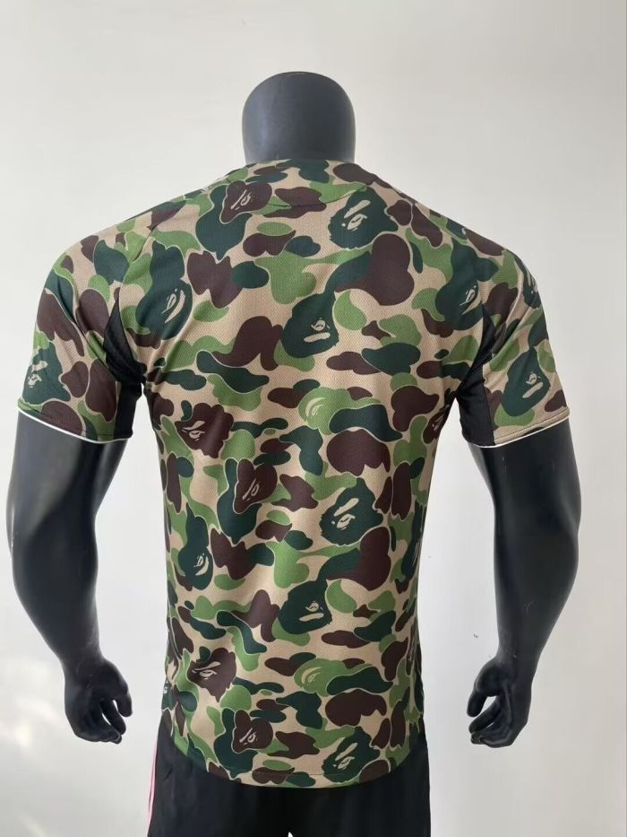 Player Version 2025 AD X Bape Soccer Training T-shirt Casual Football Shirt