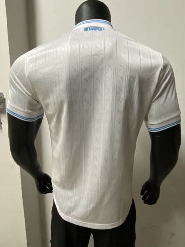 with Scudetto Patch Player Version 2025-2026 Calcio Napoli UCL Version Away White Football Shirt Napoles Soccer Jersey