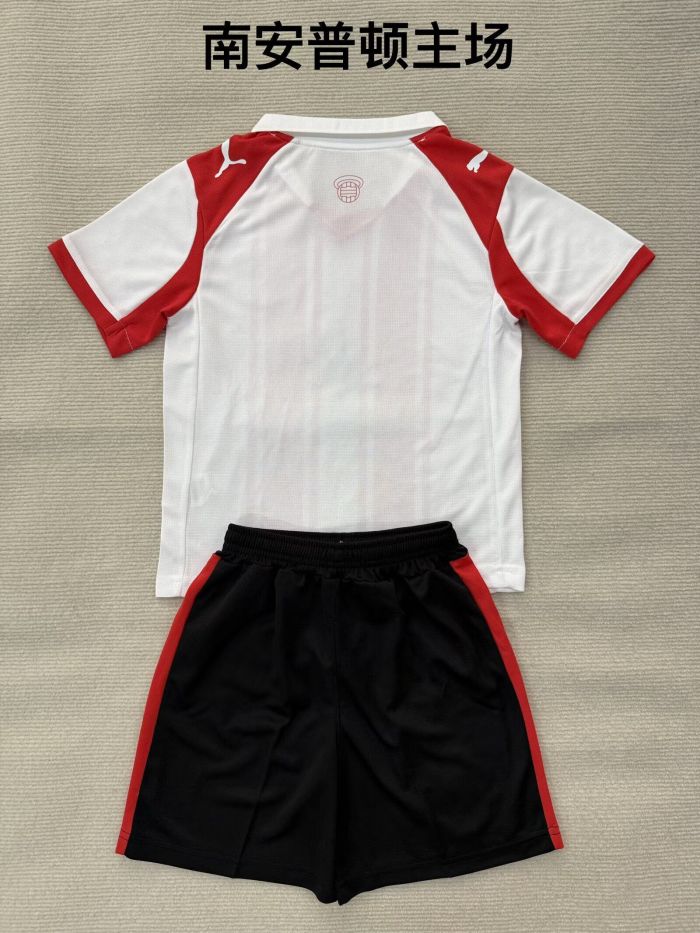 Youth Uniform Kids Kit 2025-2026 Southampton Home Soccer Jersey Shorts Child Football Set