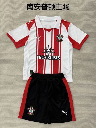 Youth Uniform Kids Kit 2025-2026 Southampton Home Soccer Jersey Shorts Child Football Set