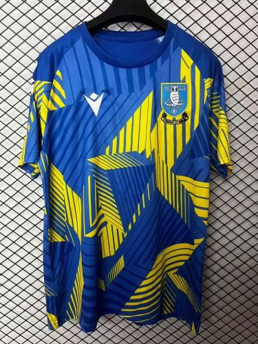 Fan Version 2025-2026 Sheffield Wednesday Blue/Yellow Soccer Pre-match Jersey Football Shirt