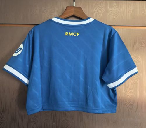 Women 2025-2026 Real Madrid Third Away Blue Soccer Yoga Vest Girl Football Jersey
