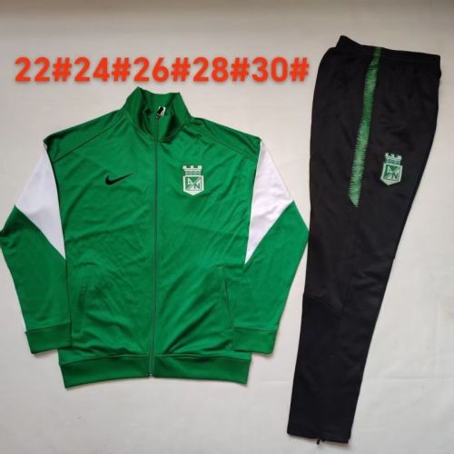 Youth 2025-2026 Atletico Nacional Green/White Soccer Training Jacket Football Jacket and Pants