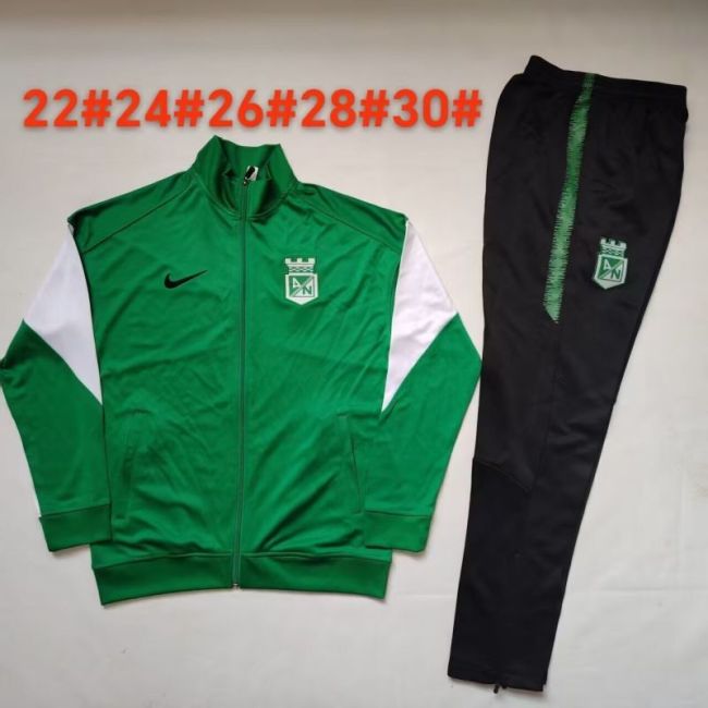 Youth 2025-2026 Atletico Nacional Green/White Soccer Training Jacket Football Jacket and Pants