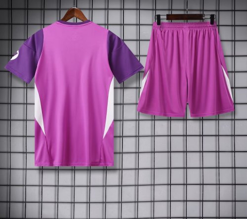 Adult Uniform 2025-2026 Real Madrid Purple Goalkeeper Soccer Jersey Shorts Men's Football Kit
