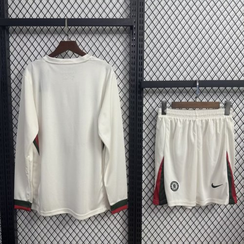Long Sleeve Adult Uniform 2025-2026 Chelsea Away Soccer Jersey Shorts Men's Football Kit