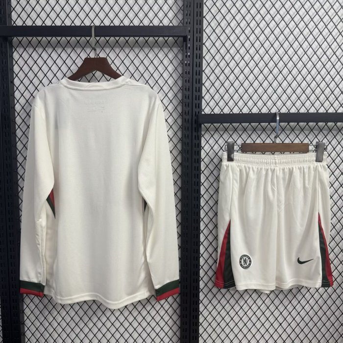 Long Sleeve Adult Uniform 2025-2026 Chelsea Away Soccer Jersey Shorts Men's Football Kit