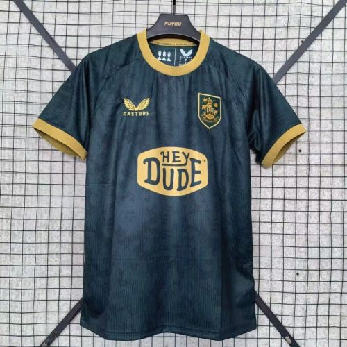 Fans Version 2025-2026 Huddersfield Town Third Away Black Soccer Jersey Football Shirt