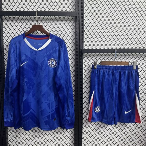 Long Sleeve Adult Uniform 2025-2026 Chelsea Home Soccer Jersey Shorts Men's Football Kit