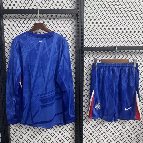Long Sleeve Adult Uniform 2025-2026 Chelsea Home Soccer Jersey Shorts Men's Football Kit
