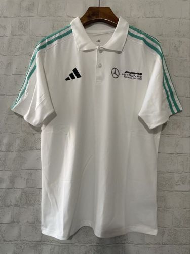 Mercedes 2025 White Shirt Racing Jersey