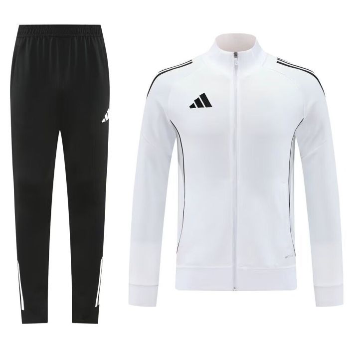 Adult 2025-2026 AD White Soccer Jacket and Long Pants Football Tracksuit