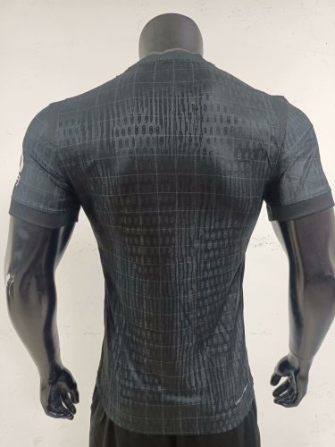 with AIA+Kraken Logo Spurs Shirt Player Version 2025-2026 TOT Away Black Soccer Jersey