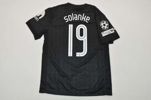 with Europa League Patch Fan Version 2025-2026 TOT SOLANKE 19 Away Black Soccer Jersey Spurs Football Shirt
