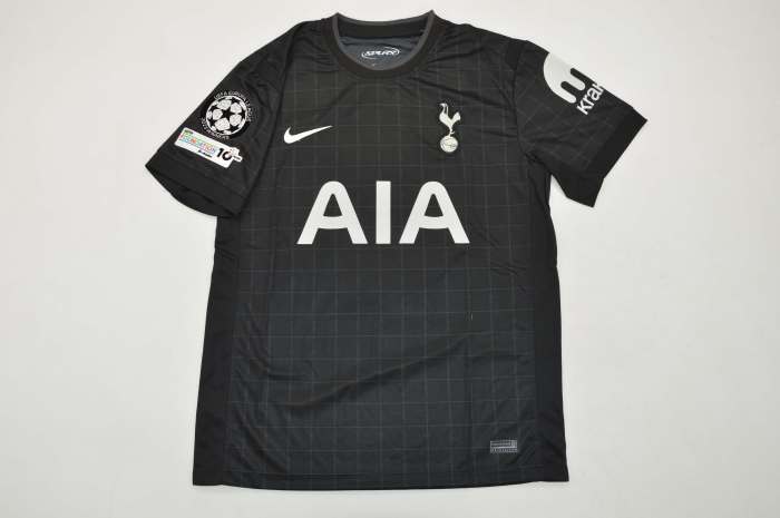 with Europa League Patch Fan Version 2025-2026 TOT SOLANKE 19 Away Black Soccer Jersey Spurs Football Shirt
