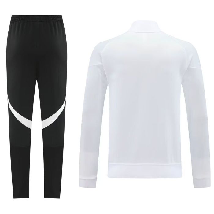 Adult 2025-2026 AD White Soccer Jacket and Long Pants Football Tracksuit