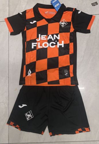 Youth Uniform Kids Kit 2025-2026 Lorient Home Soccer Jersey Shorts Child Football Set