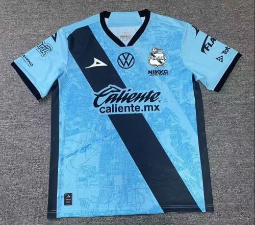 Player Version 2025-2026 Puebla Third Away Blue Soccer Jersey Football Shirt