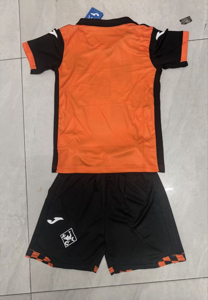 Youth Uniform Kids Kit 2025-2026 Lorient Home Soccer Jersey Shorts Child Football Set