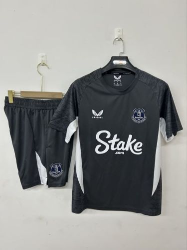 Adult Uniform 2025-2026 Everton Black Soccer Training Jersey and Shorts Football Kits