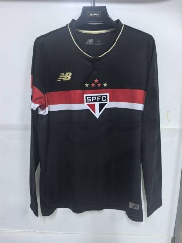 Long Sleeve Fan Version 2025-2026 Sao Paulo Third Away Black Soccer Jersey Football Shirt