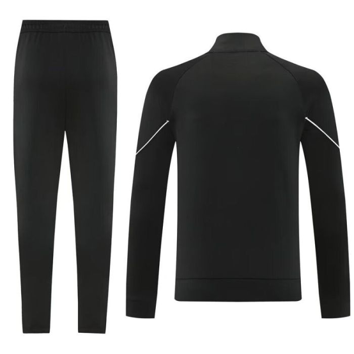 Adult 2025-2026 Ac Milan Black Soccer Jacket and Long Pants Football Tracksuit
