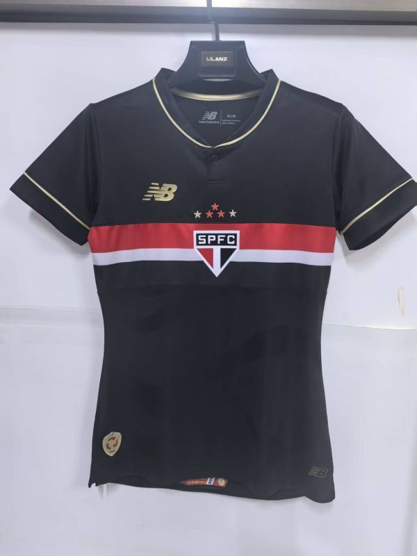 Women 2025-2026 Sao Paulo Third Away Black Soccer Jersey Girl Football Shirt