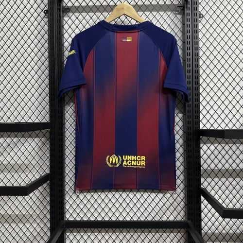 without Sponor Logo Barca Camisetas de Futbol Fan Version 2025-2026 Barcelona Home Soccer Jersey Football Shirt