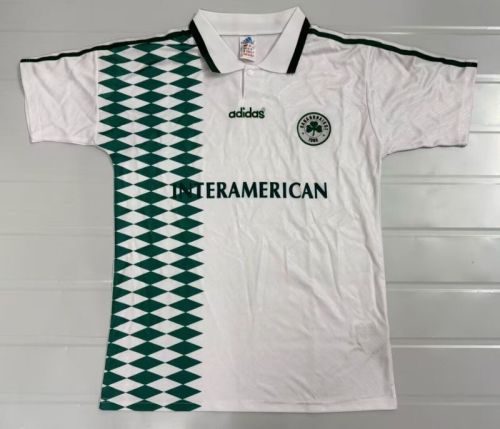 Retro Jersey 1995-1996 Panathinaikos Away White Soccer Jersey Vintage Football Shirt