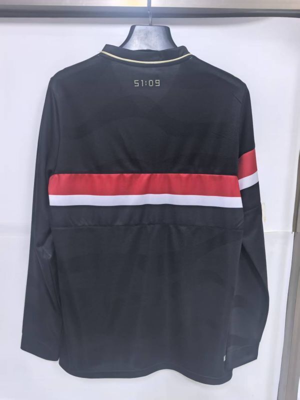 Long Sleeve Fan Version 2025-2026 Sao Paulo Third Away Black Soccer Jersey Football Shirt