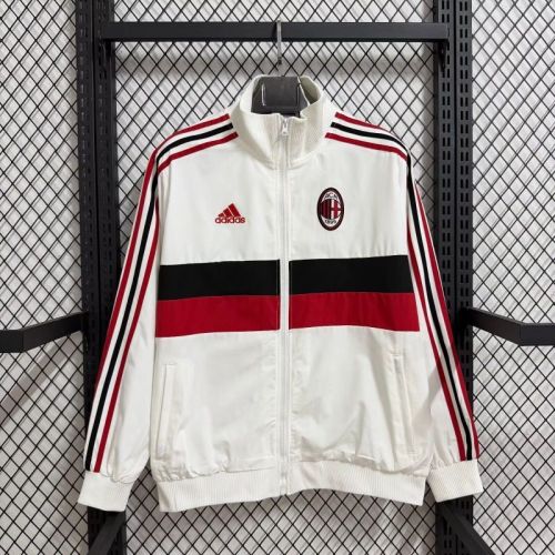 2025-2026 Ac Milan White/Red/Black Soccer Windbreaker Jacket Football Jacket