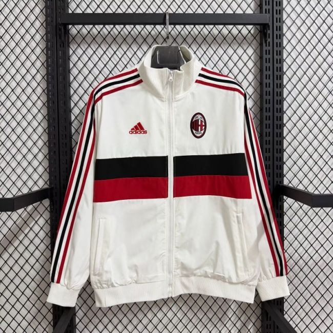 2025-2026 Ac Milan White/Red/Black Soccer Windbreaker Jacket Football Jacket