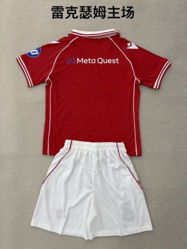 Youth Uniform Kids Kit 2025-2026 Wrexham Home Soccer Jersey Shorts Child Football Set