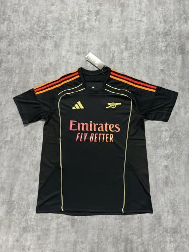 Fan Version Arsenal 2025-2026 Black Soccer Training Jersey Football Shirt