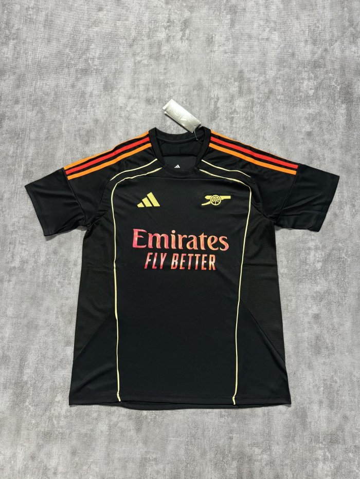 Fan Version Arsenal 2025-2026 Black Soccer Training Jersey Football Shirt